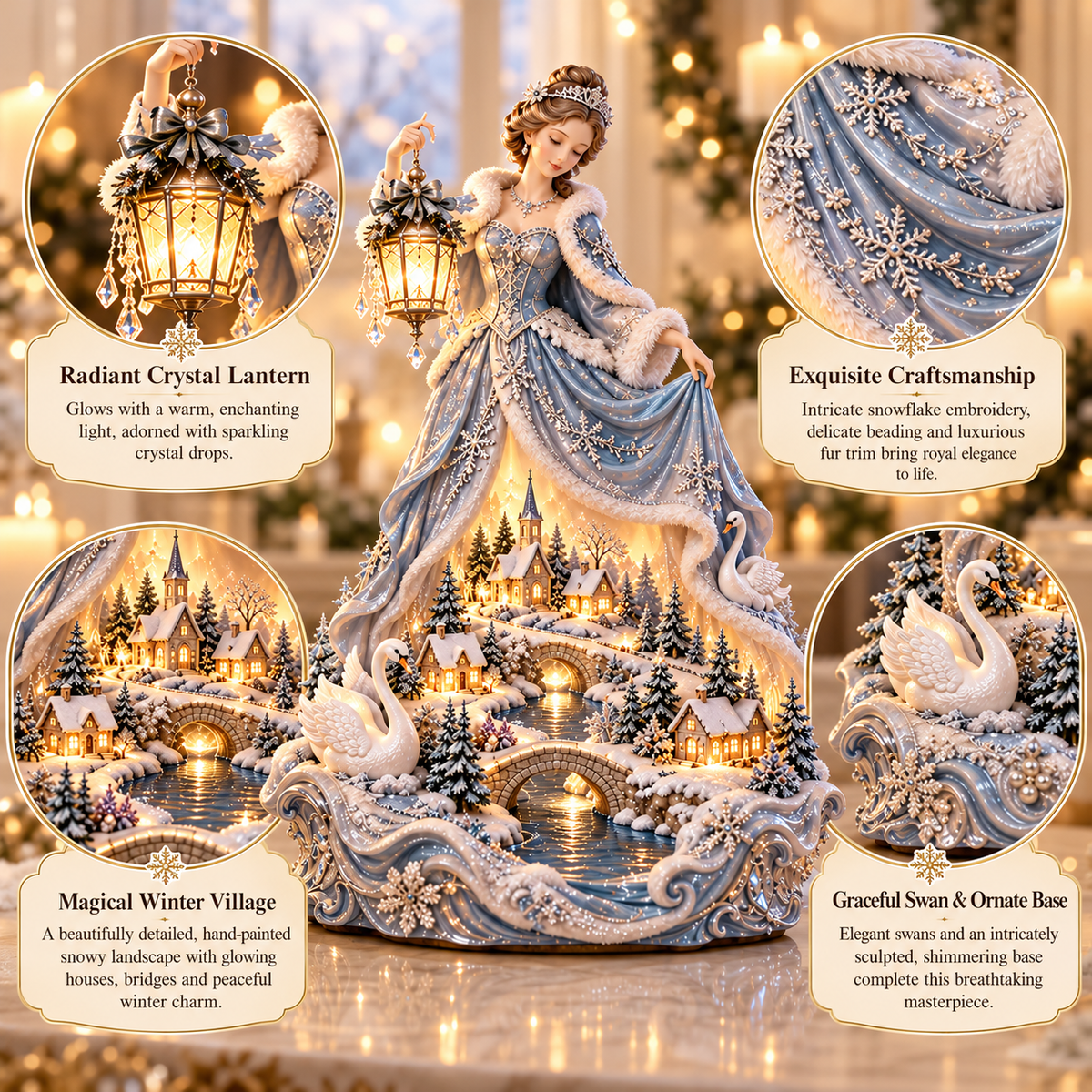 ✨ Holiday Sale 🦢 Swan Winter Village Glow — A Storybook Christmas for Your Home