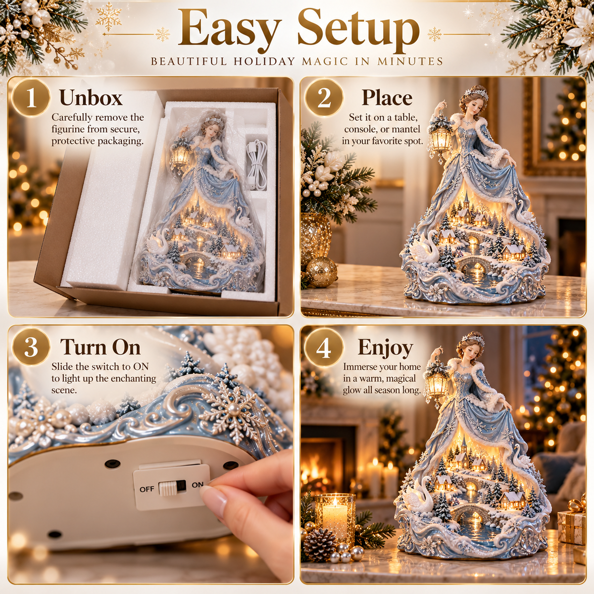 ✨ Holiday Sale 🦢 Swan Winter Village Glow — A Storybook Christmas for Your Home