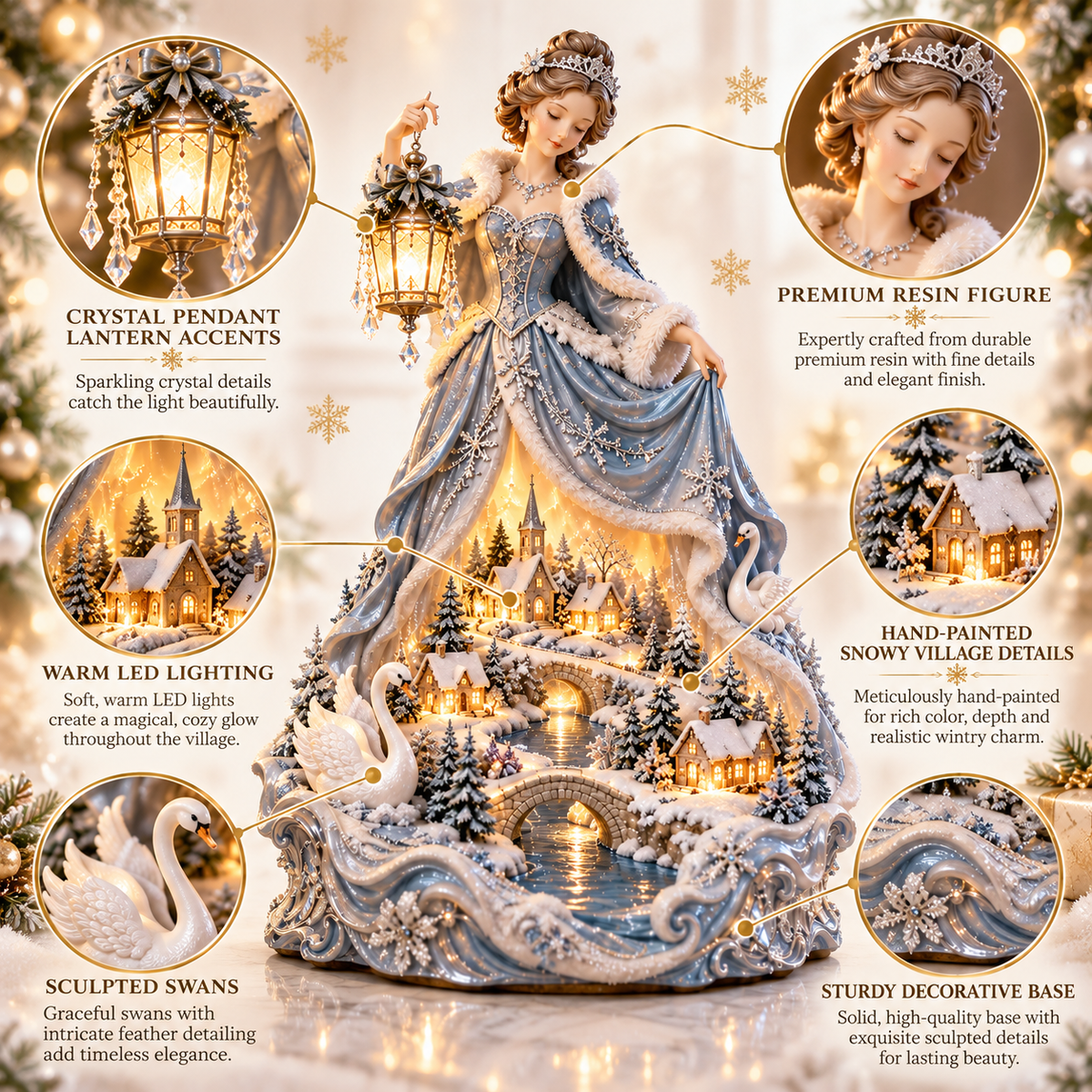 ✨ Holiday Sale 🦢 Swan Winter Village Glow — A Storybook Christmas for Your Home