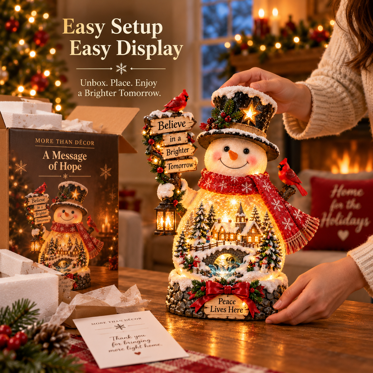 🎁✨ Last Day 49% OFF ☃️ A Message of Hope Snowman Lamp™ – Meaningful Christmas Gift