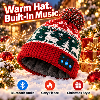 🎄 Christmas Tune Beanie™ – Warm Bluetooth Music Hat with Built-In Speakers 🎧