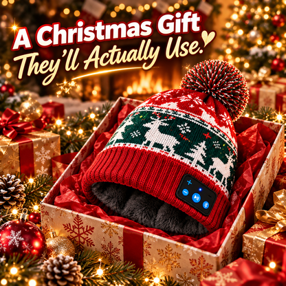 🎄 Christmas Tune Beanie™ – Warm Bluetooth Music Hat with Built-In Speakers 🎧