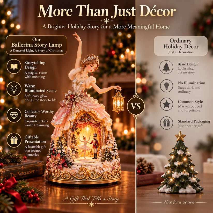 🔥LAST DAY 49% OFF 🩰 Winter Ballerina Story Lamp™ – Lighted Nutcracker Christmas Tabletop Decor