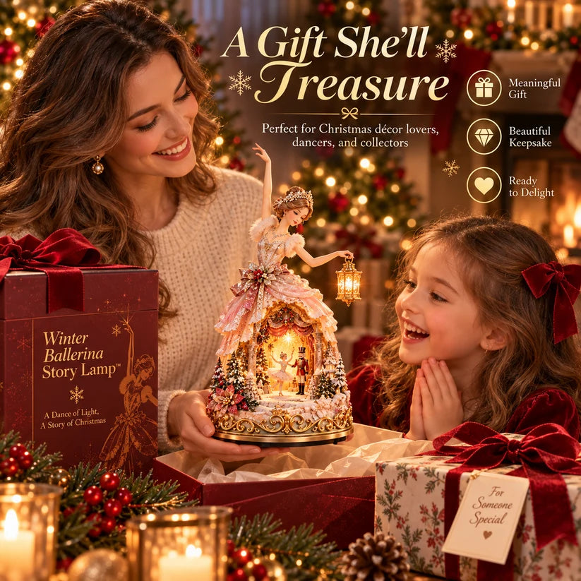 🔥LAST DAY 49% OFF 🩰 Winter Ballerina Story Lamp™ – Lighted Nutcracker Christmas Tabletop Decor