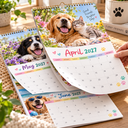 🐾 Happy Paws 2027 – Heartwarming Dog & Cat Wall Calendar