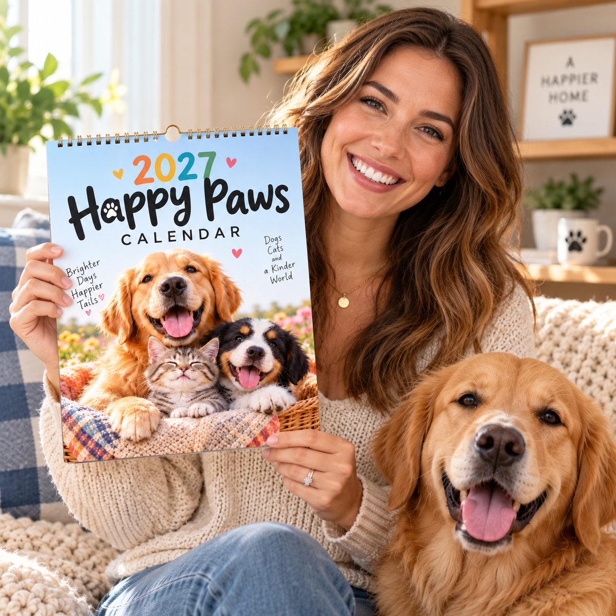 🐾 Happy Paws 2027 – Heartwarming Dog & Cat Wall Calendar