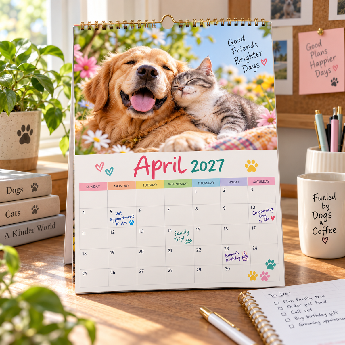 🐾 Happy Paws 2027 – Heartwarming Dog & Cat Wall Calendar