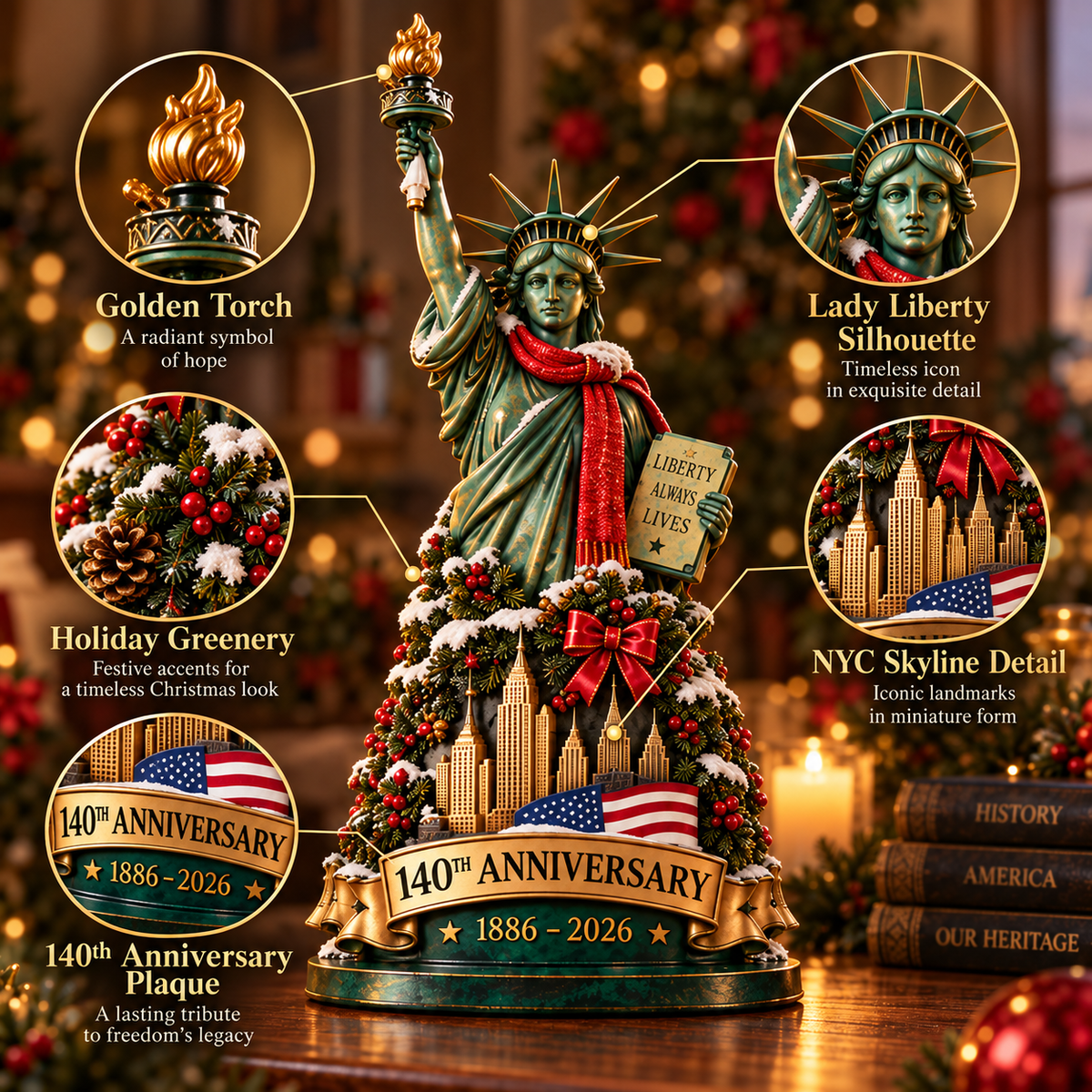 🇺🇸✨ 140 Years of Lady Liberty™ – A Christmas Keepsake of Freedom & Hope