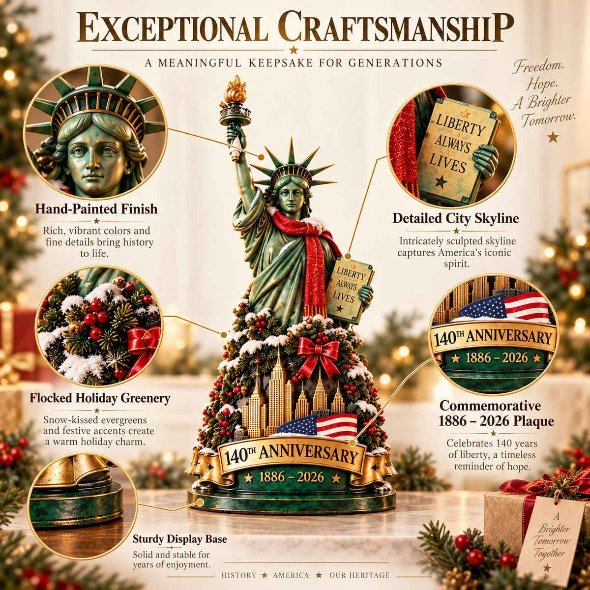 🇺🇸✨ 140 Years of Lady Liberty™ – A Christmas Keepsake of Freedom & Hope