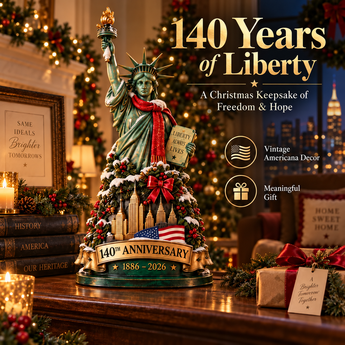 🇺🇸✨ 140 Years of Lady Liberty™ – A Christmas Keepsake of Freedom & Hope