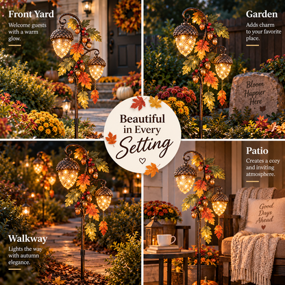 🔥 Last Day 49% OFF-🍁 Autumn Acorn Glow™ – Solar Double Acorn Garden Stake Light