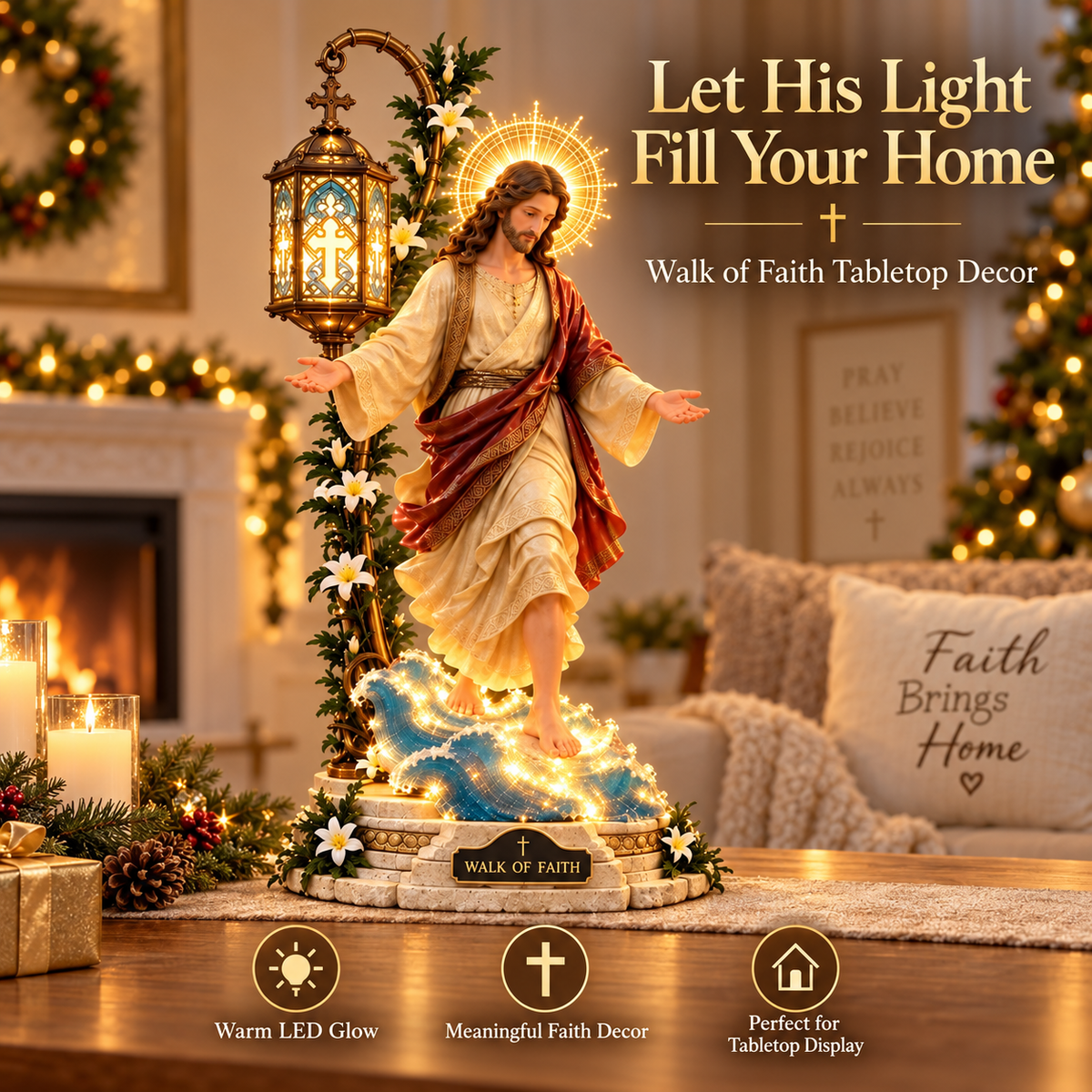 🔥 LAST DAY 50% OFF✝️ Walk of Faith™ Illuminated Jesus Tabletop Decor – A Guiding Light for Your Home