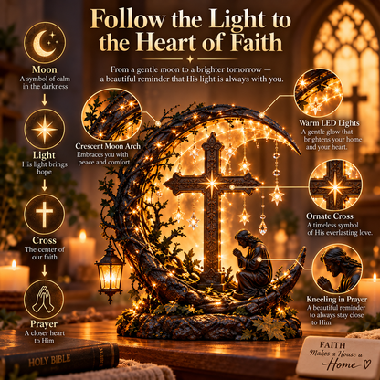 ✝️ Light of Faith™ Illuminated Cross Prayer Tabletop Decor