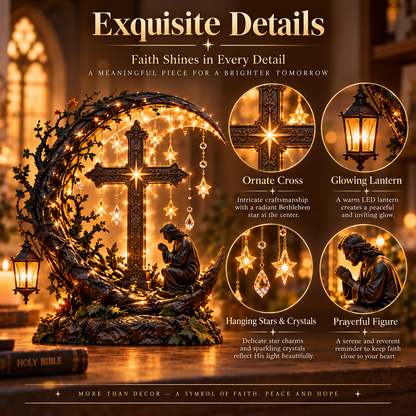 ✝️ Light of Faith™ Illuminated Cross Prayer Tabletop Decor