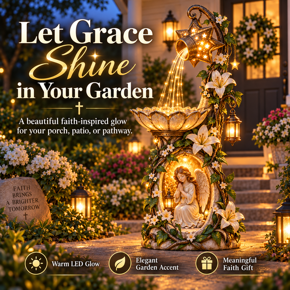 👼✨Last Day 49% OFF✨ Angel Starlight Garden Fountain™ – Faith-Inspired Lighted Outdoor Decor