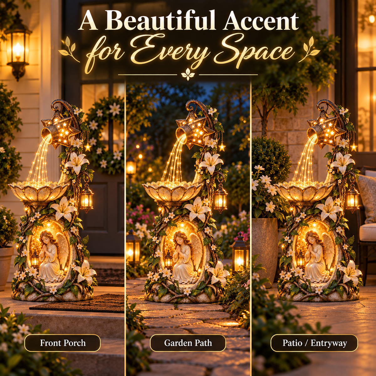 👼✨Last Day 49% OFF✨ Angel Starlight Garden Fountain™ – Faith-Inspired Lighted Outdoor Decor