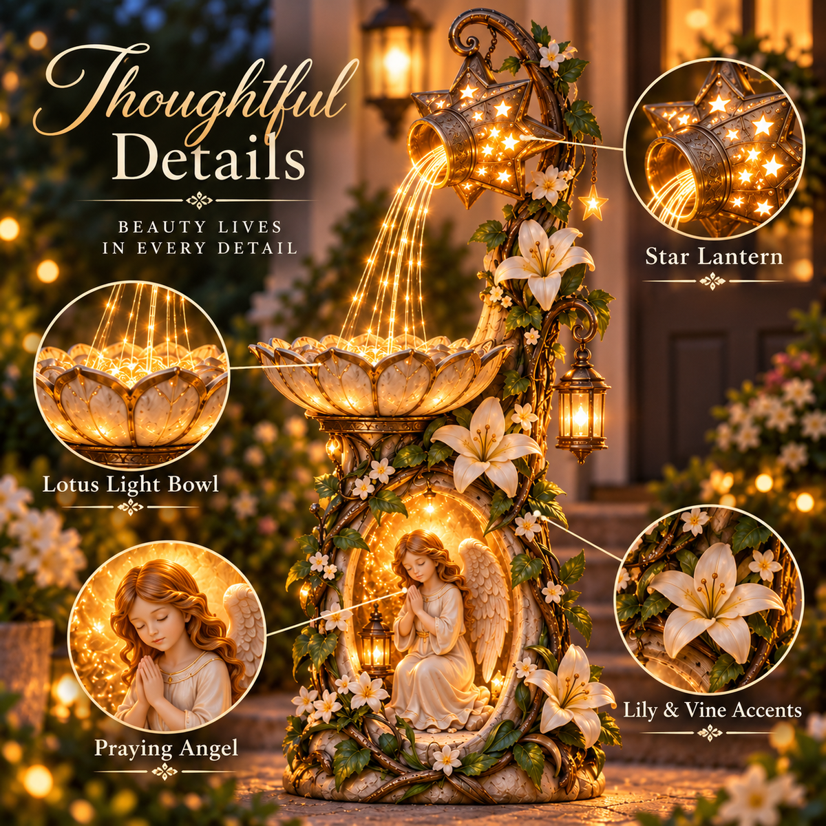 👼✨Last Day 49% OFF✨ Angel Starlight Garden Fountain™ – Faith-Inspired Lighted Outdoor Decor