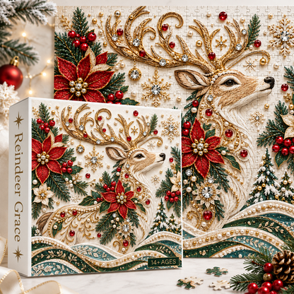 🦌✨ Reindeer Grace™ 1000-Piece Christmas Art Puzzle A Holiday Masterpiece You Build & Display