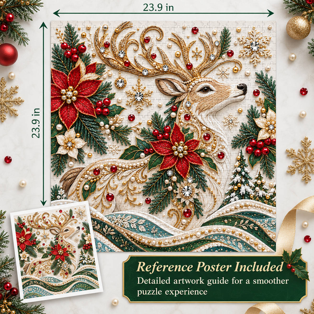 🦌✨ Reindeer Grace™ 1000-Piece Christmas Art Puzzle A Holiday Masterpiece You Build & Display