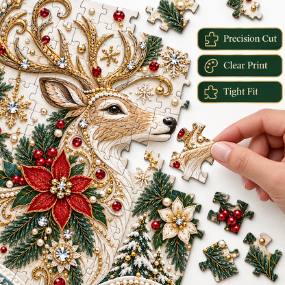 🦌✨ Reindeer Grace™ 1000-Piece Christmas Art Puzzle A Holiday Masterpiece You Build & Display