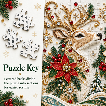 🦌✨ Reindeer Grace™ 1000-Piece Christmas Art Puzzle A Holiday Masterpiece You Build & Display