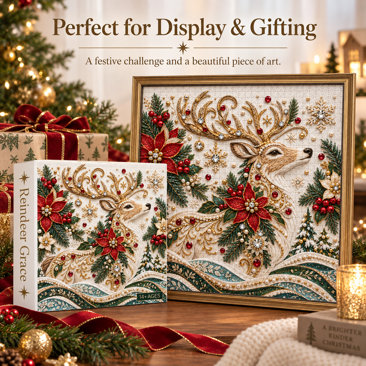 🦌✨ Reindeer Grace™ 1000-Piece Christmas Art Puzzle A Holiday Masterpiece You Build & Display