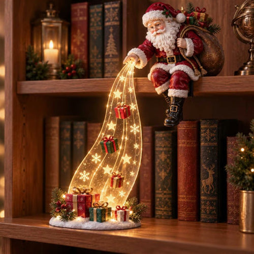 🎅⭐ Santa Christmas Light Cascade™ – Festive Tabletop & Shelf Decor