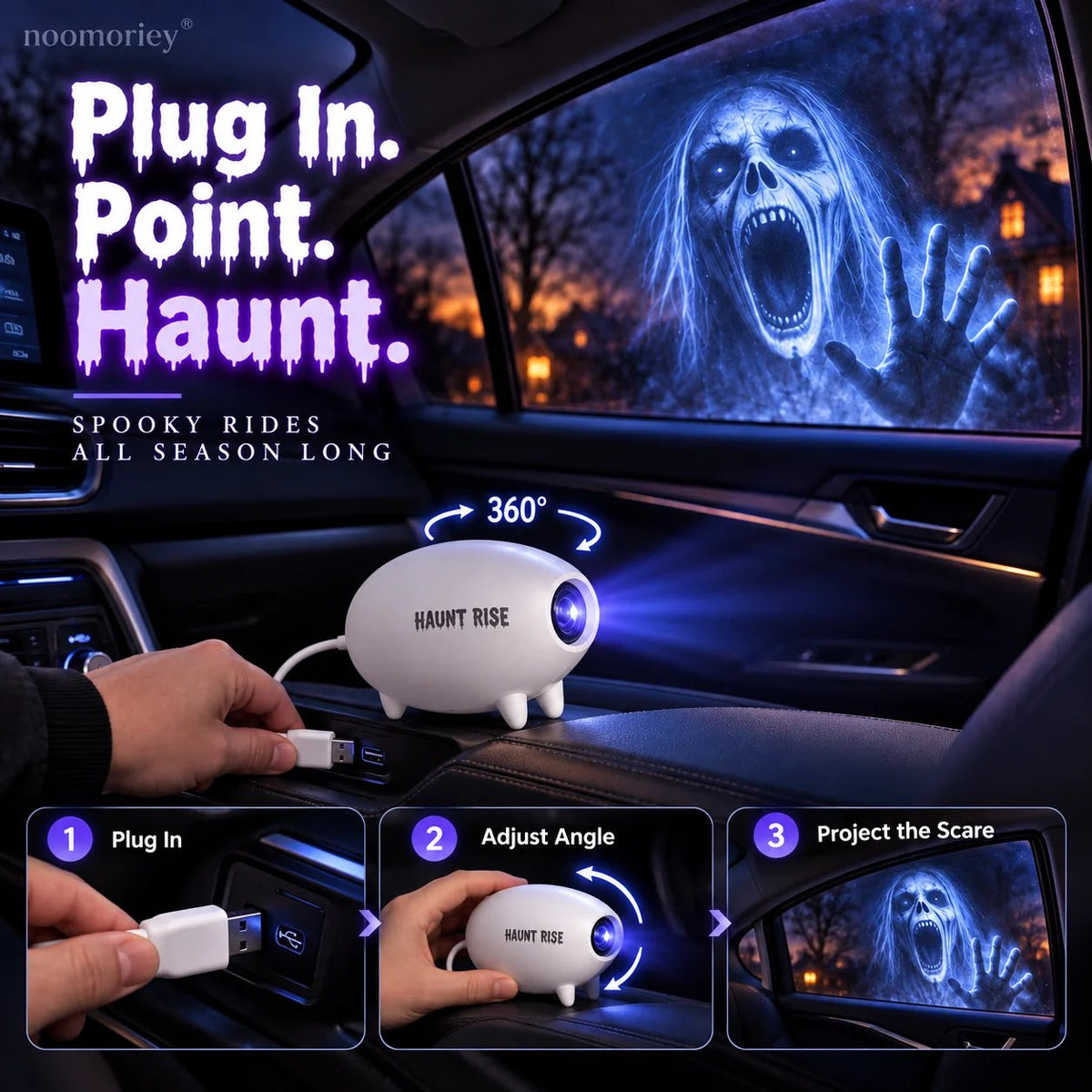 🎃 Halloween window projector✨ 16 Spooky Movies – USB-Powered Christmas Decoration