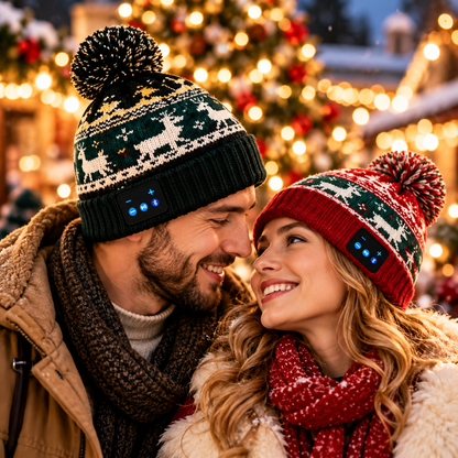 🎄 Christmas Tune Beanie™ – Warm Bluetooth Music Hat with Built-In Speakers 🎧