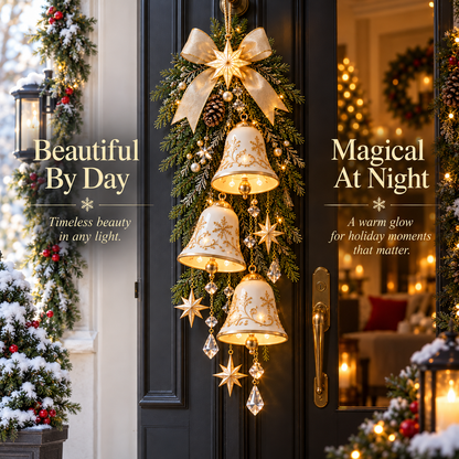 🎁🌟 49% OFF Ends Today 🔔 Golden Bell Christmas Glow™ – Festive Door Hanging