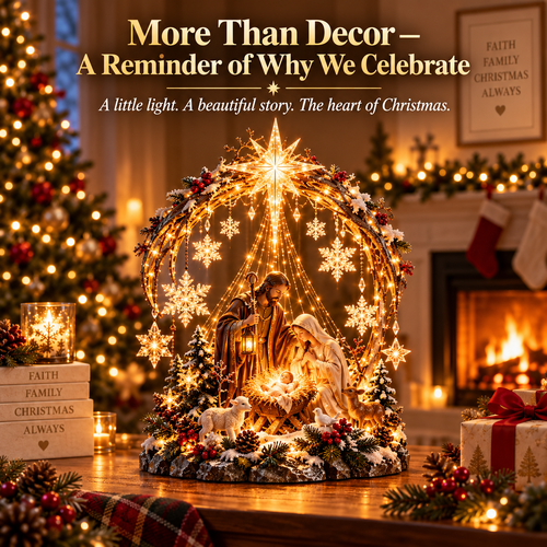 🔥 Last Day 50% OFF 🔥⭐ Bethlehem Starlight Nativity Arch™ – Lighted Christmas Tabletop Decor
