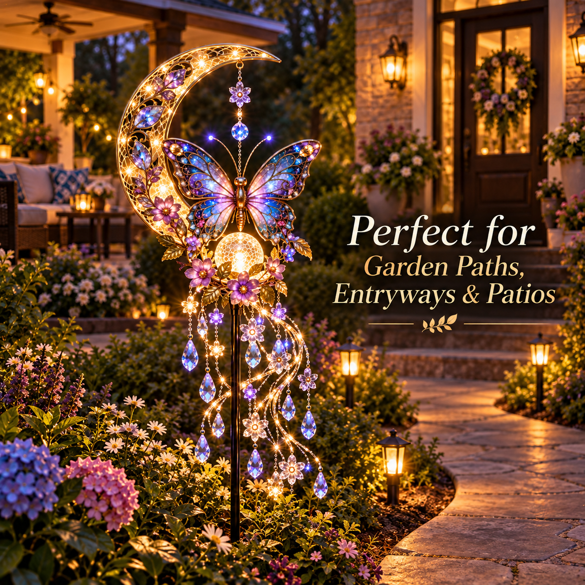 🦋 Butterfly Moonlight Cascade™ – Magical Lighted Garden Decor ✨