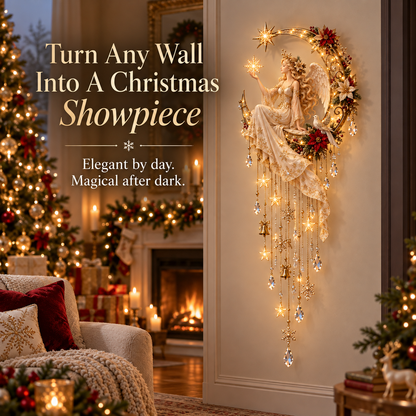 🔥 Last Day 50% OFF –Angel’s Moonlit Starfall™ – Lighted Christmas Angel Wall Decor