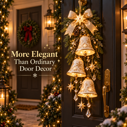 🎁🌟 49% OFF Ends Today 🔔 Golden Bell Christmas Glow™ – Festive Door Hanging