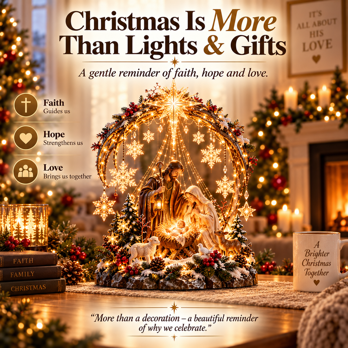 🔥 Last Day 50% OFF 🔥⭐ Bethlehem Starlight Nativity Arch™ – Lighted Christmas Tabletop Decor