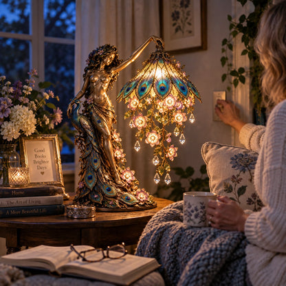 🦚 Peacock Lady Floral Lamp™ – A Stunning Piece Of Art That Lights Up Your Home