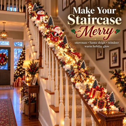 🎅 Turn Your Staircase Into Santa’s Christmas Wonderland