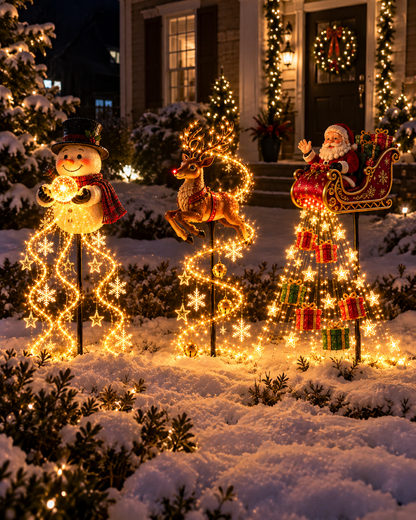 🎅✨ 2026 New Santa’s Flying Sleigh Gift Cascade – Solar Christmas Garden Light✨