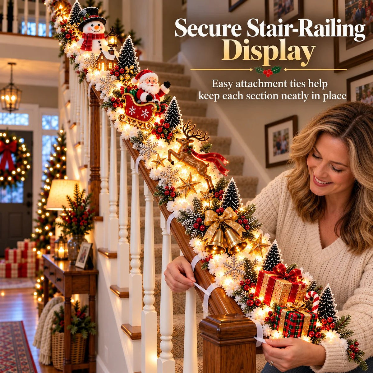 🎅 Turn Your Staircase Into Santa’s Christmas Wonderland