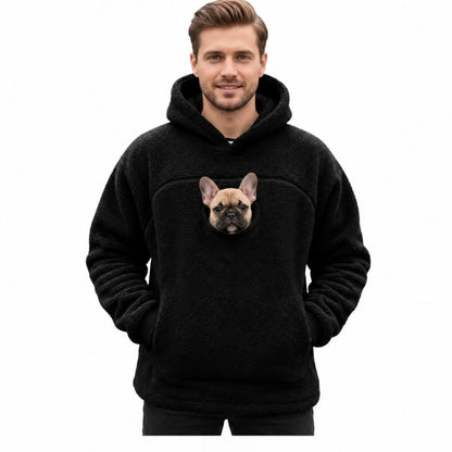 Hoodie With Dog Pouch Fleece Casual Oversized Sweatshirt