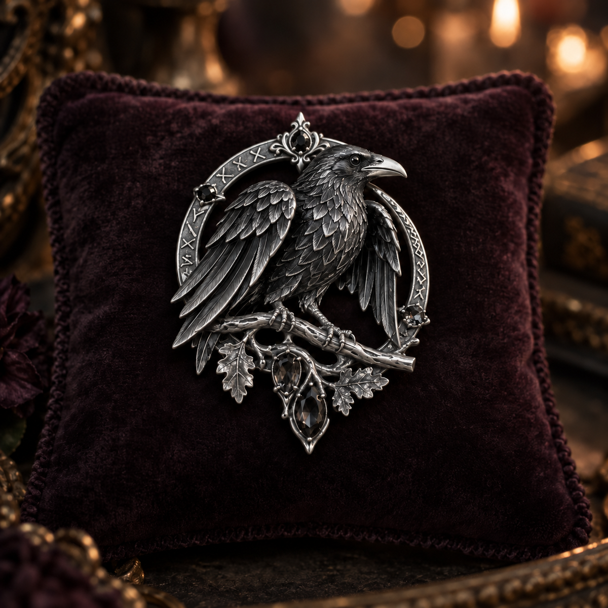 🖤Gothic Celtic Raven Brooch🐦‍⬛