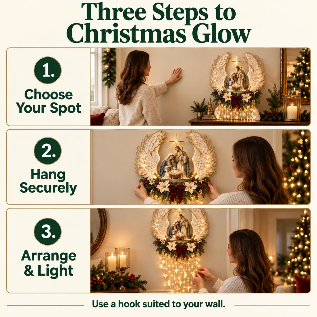 🔥 Last Day 49% OFF ✝️Heavenly Embrace™ Christmas Wall Light