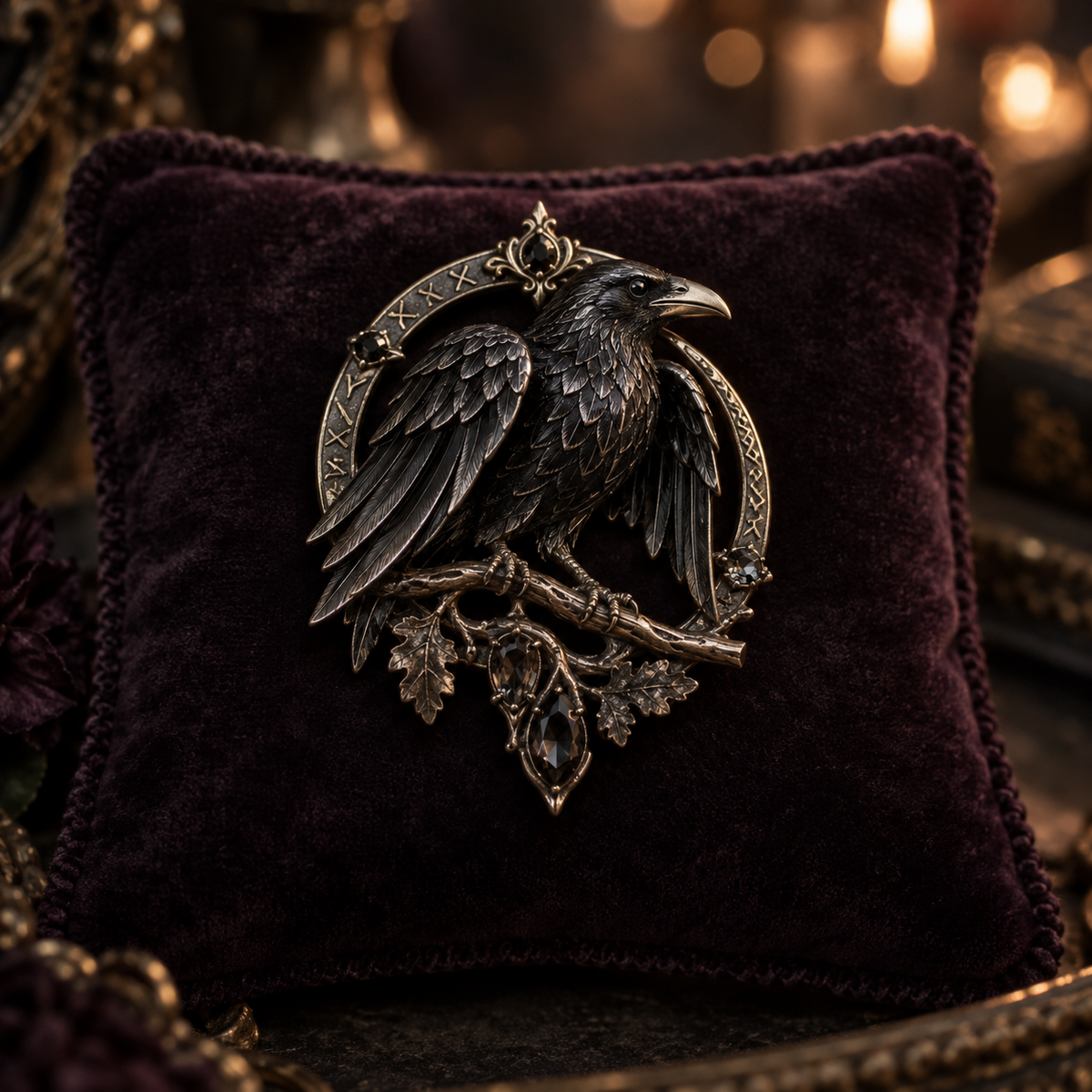 🖤Gothic Celtic Raven Brooch🐦‍⬛