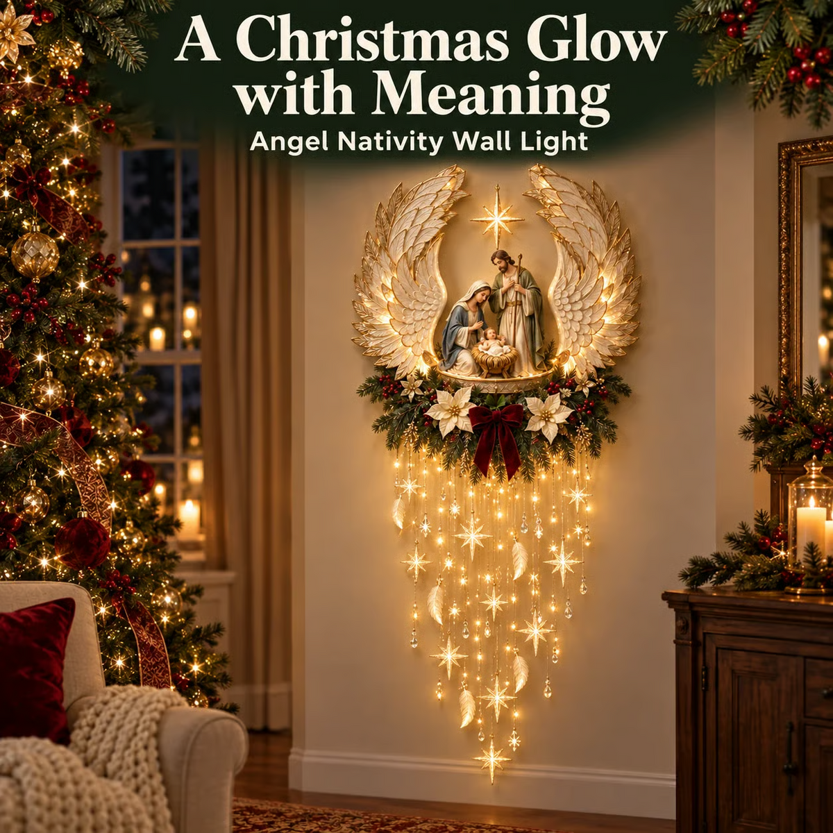 🔥 Last Day 49% OFF ✝️Heavenly Embrace™ Christmas Wall Light