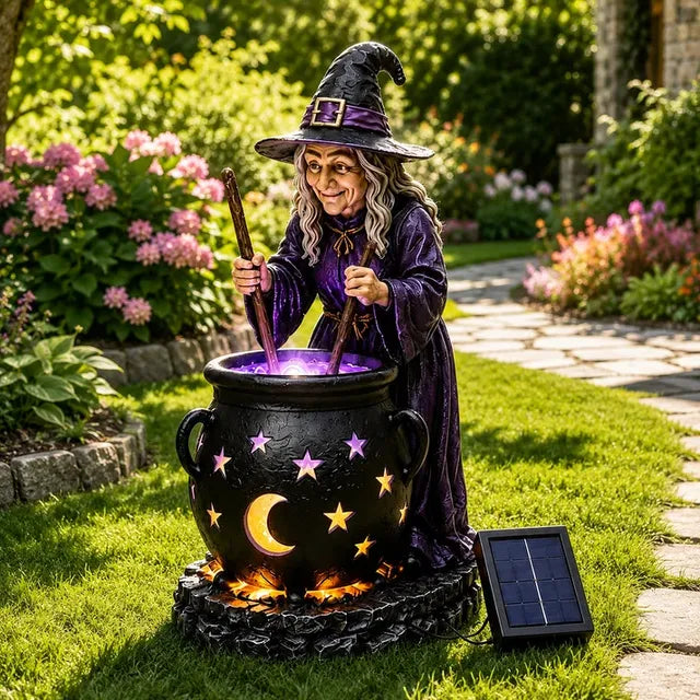 🧙‍♀️ HALLOWEEN SPECIAL - Glowing Witch Cauldron Solar Light