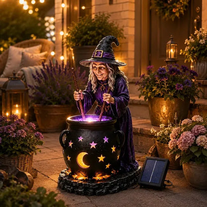 🧙‍♀️ HALLOWEEN SPECIAL - Glowing Witch Cauldron Solar Light