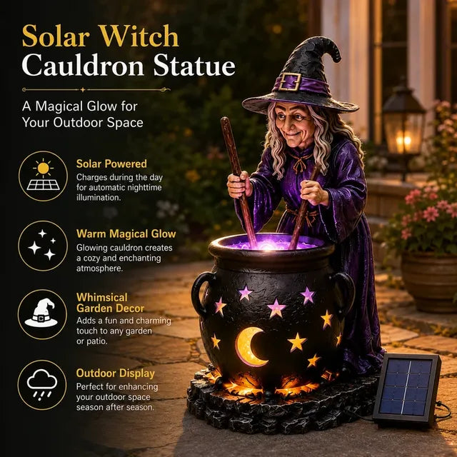 🧙‍♀️ HALLOWEEN SPECIAL - Glowing Witch Cauldron Solar Light