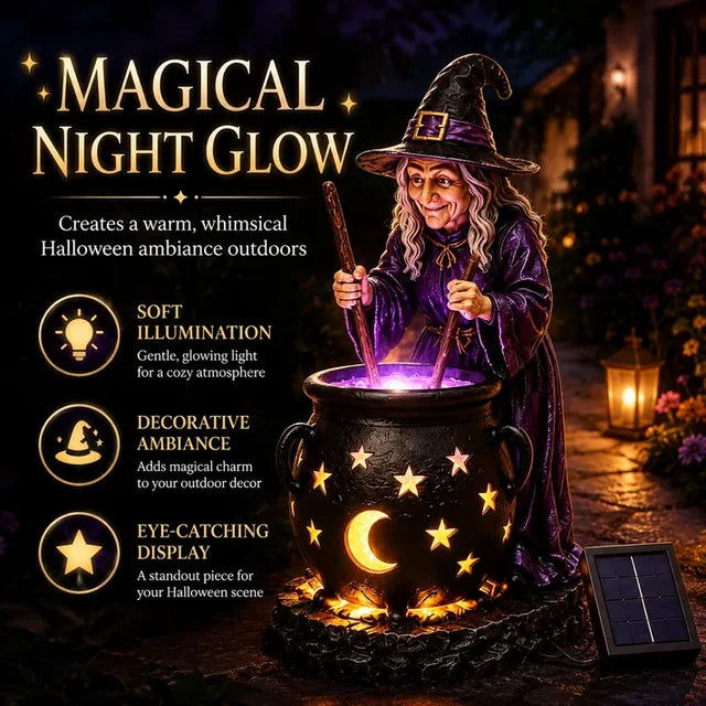 Magical night glow Witch Cauldron Solar Light