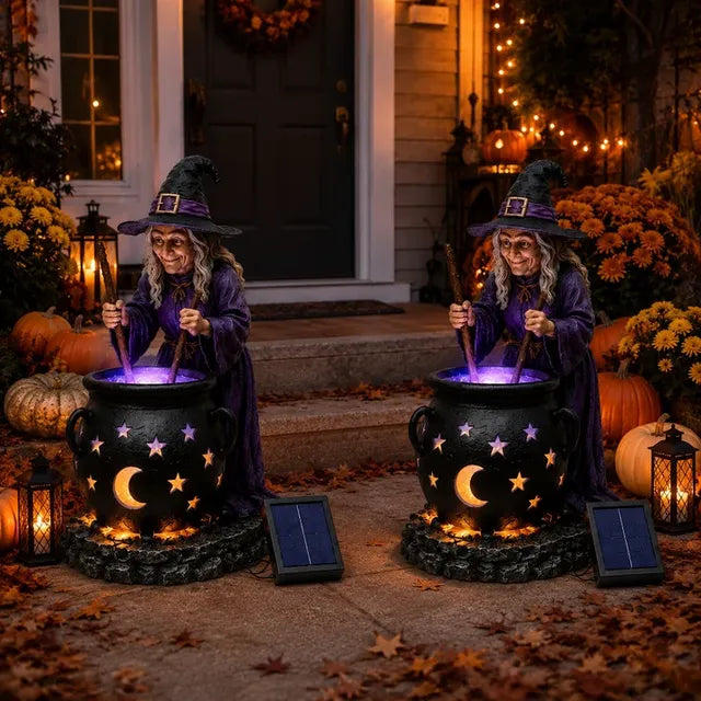 🧙‍♀️ HALLOWEEN SPECIAL - Glowing Witch Cauldron Solar Light