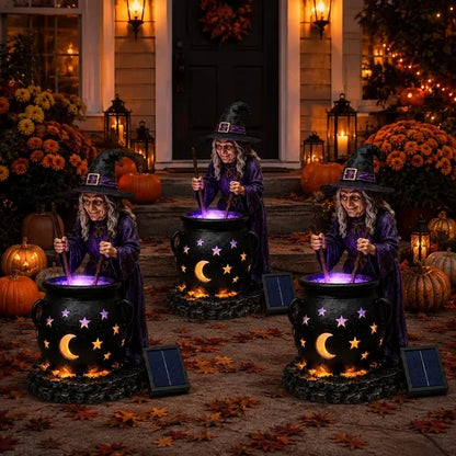 🧙‍♀️ HALLOWEEN SPECIAL - Glowing Witch Cauldron Solar Light
